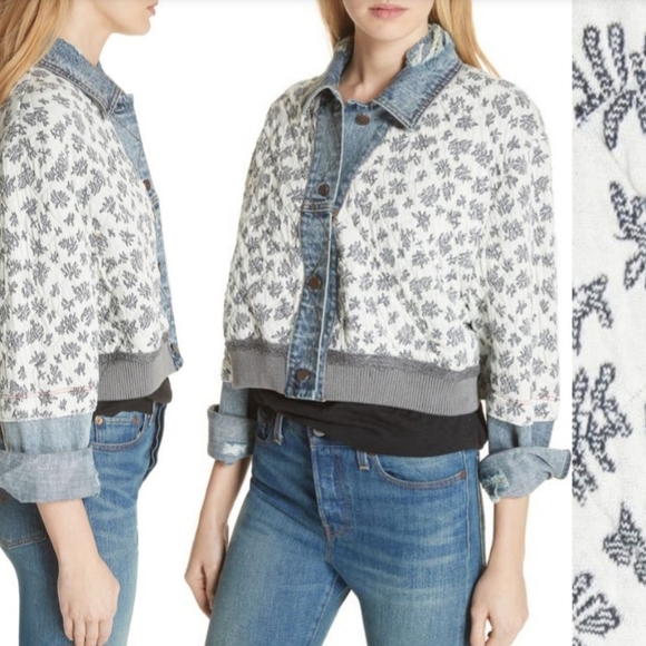 NWT Free People Ditsy Denim Jacket XS/S Rare - Picture 7 of 17